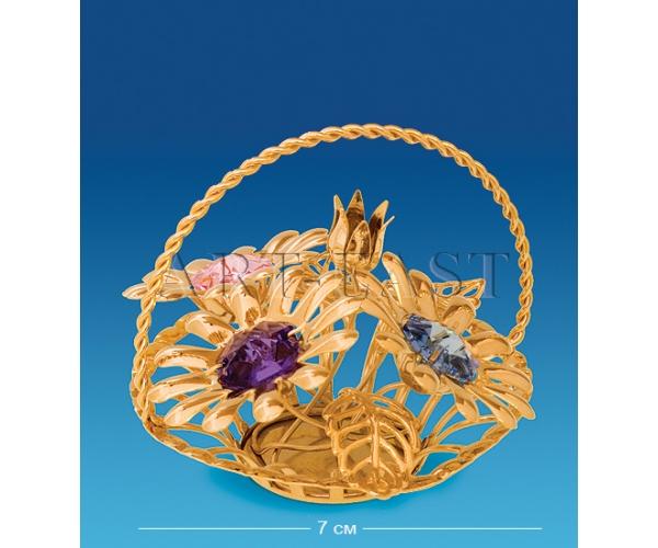 Фигурка "Корзина с цветами" 7x7x6,5 см., с цв.камнями . Crystal Temptations, США