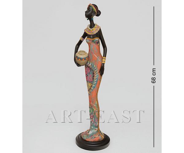Статуэтка "Африканская леди" 19x18x68 см., полистоун 