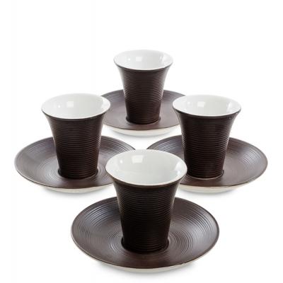 Кофейный сервиз на 4 перс. "Колумбия для двоих" коричн 100 мл., фарфор Love Drinks 