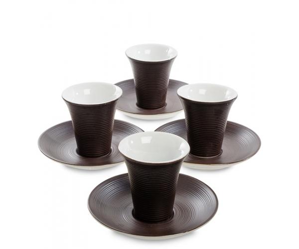 Кофейный сервиз на 4 перс. "Колумбия для двоих" коричн 100 мл., фарфор Love Drinks 