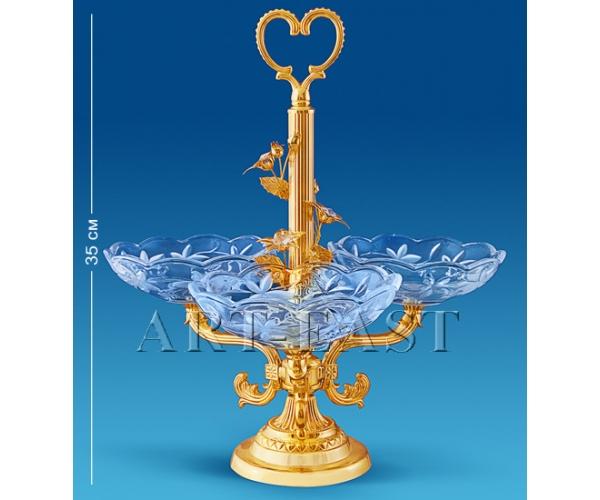 Фруктовница на 3 чаши 14х35х10,5 см., Crystal Temptations, США