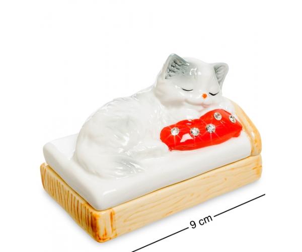 Фигурка-шкатулка "Котенок" 9x5,5x6,5 см., фарфор 