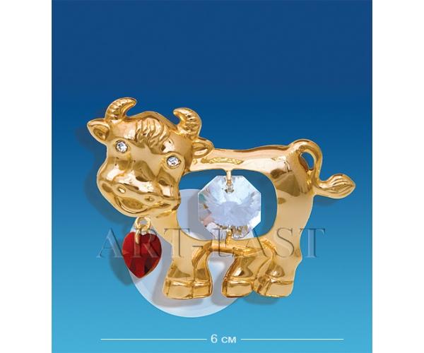 Фигурка на магните "Бык с сердечком" 6x4x3,5 см., Crystal Temptations, США