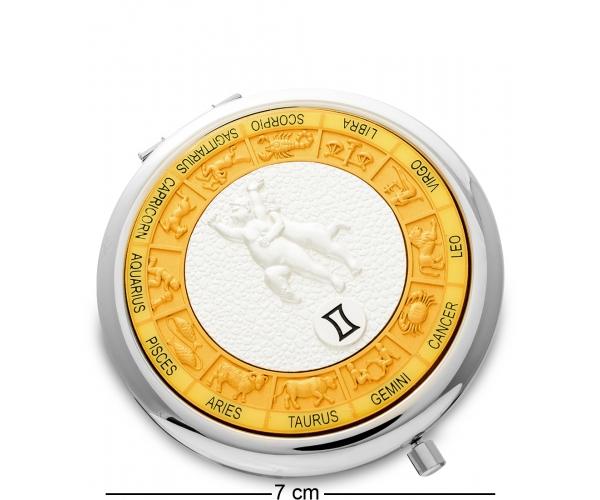 Зеркальце карманное "Знак Зодиака -Близнецы" 7 см., Гонконг