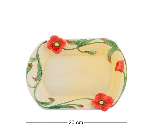 Блюдо "Маки" 20x15x4,5 см., фарфор Pavone, Италия