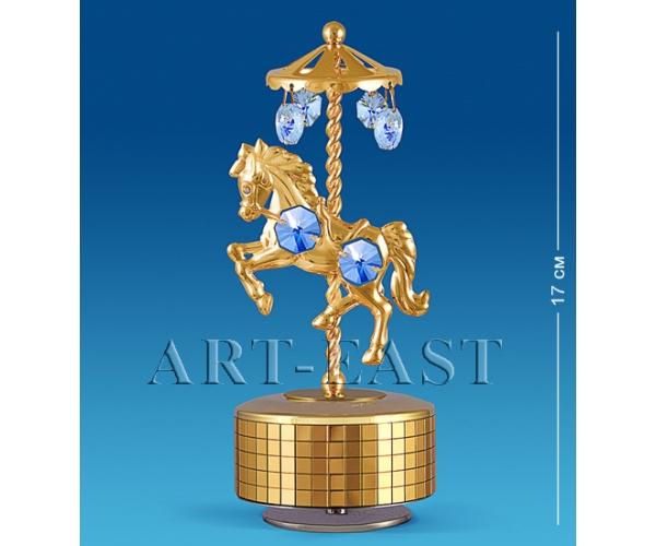 Фигурка музыкальная "Лошадка" 7x6,5x17 см., с цвет. крист. Crystal Temptations, США