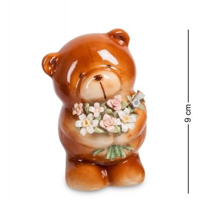 Фигурка "Мишка с букетом" 5,5x6x9 см., Pavone, Италия