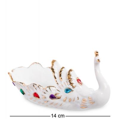 Фигурка-пепельница "Павлин" 14x6x8 см., фарфор 