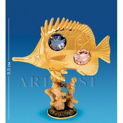 Фигурка на кораллах "Рыбка-Барбус" 9x3x9,5 см., с цвет. крист. Crystal Temptations, США
