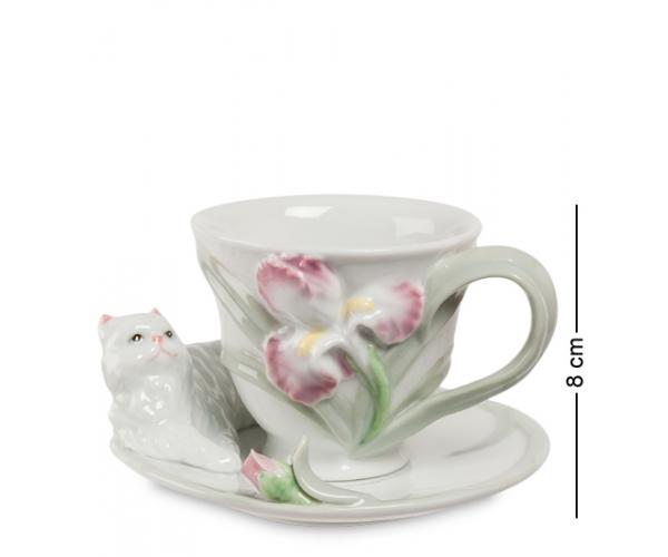 Чайная пара "Котенок с ирисом" 150 мл., 2 пр., Pavone, Италия