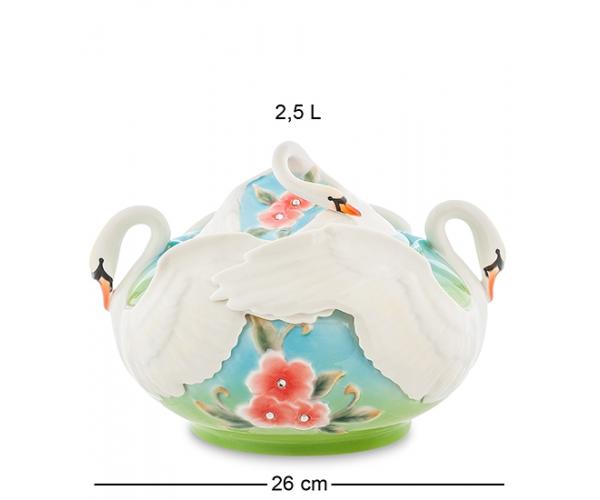 Супница "Лебеди" 22 см., фарфор Pavone, Италия