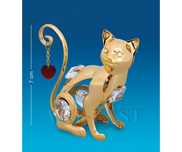 Фигурка "Кошка с сердцем" 8x3x7 см., Crystal Temptations, США