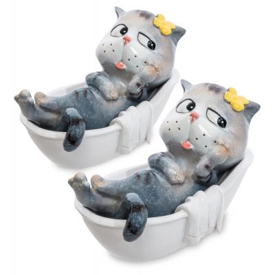 Комплект фигурок 2 шт. "Кот в ванной", 11 см., MN- 04