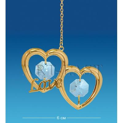 Фигурка подвесная "Сердечки с любовью" 6x4x9 см., Crystal Temptations, США Фигурка подвесная "Сердечки с любовью" 6x4x9 см., Crystal Temptations, США