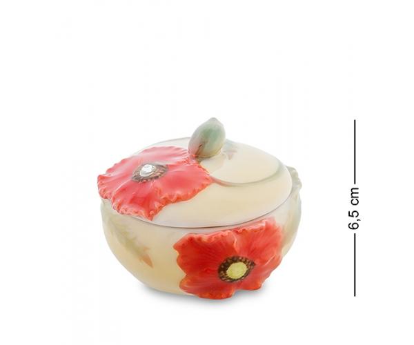 Шкатулка "Маки" 6,5 см., фарфор Pavone, Италия