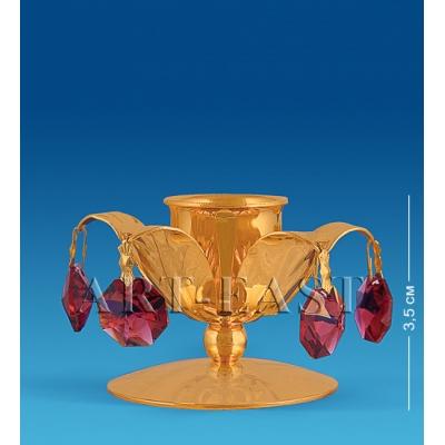 Подсвечник "Модерн" 5,5x5x3,5 см., с цвет. крист. Crystal Temptations, США