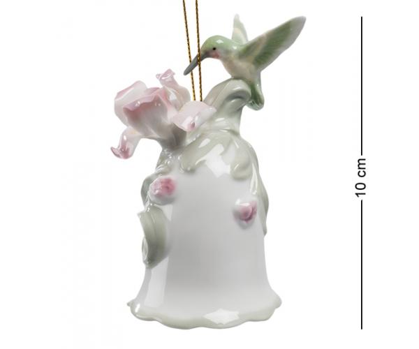 Колокольчик "Колибри на цветке", 7,5х5,5х10 см., Pavone, Италия