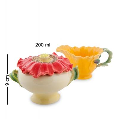 Набор сахарница и молочник "Маки" 100/200 мл., фарфор Pavone, Италия