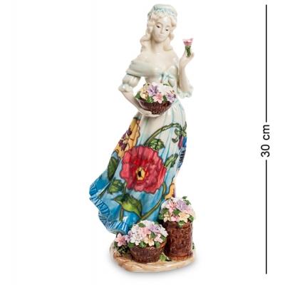 Фигурка "Девушка с цветами" 13x12,5x30 см., фарфор Pavone, Италия