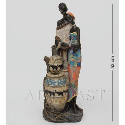Статуэтка "Африканская пара" 18x21x53 см., полистоун 