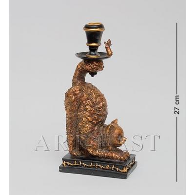 Подсвечник "Кот Моррис" 27 см., полистоун Noble Style 