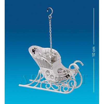Фигурка "Сани" 7,5x3x5 см., посеребр. с цвет. крист. Crystal Temptations, США