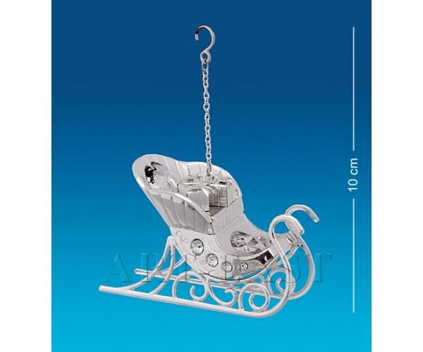 Фигурка "Сани" 7,5x3x5 см., посеребр. с цвет. крист. Crystal Temptations, США