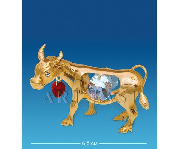 Фигурка "Бык с сердечком" 6,5x3x5 см., Crystal Temptations, США