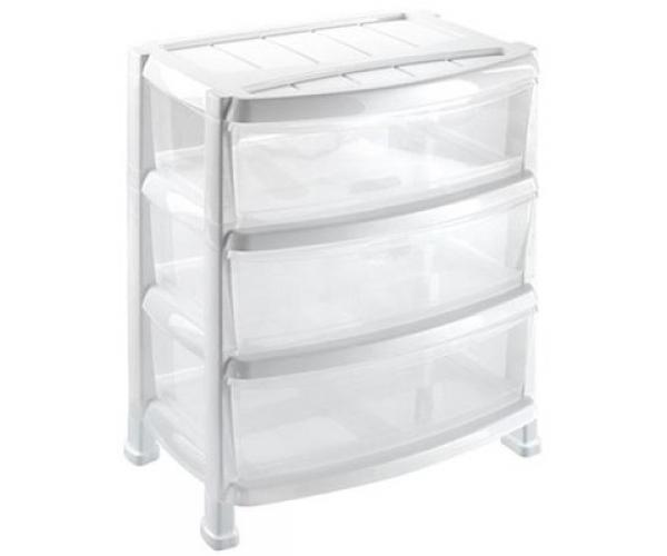 Комод пластиковый Heidrun Professional 3 ящика Белый (1525) 