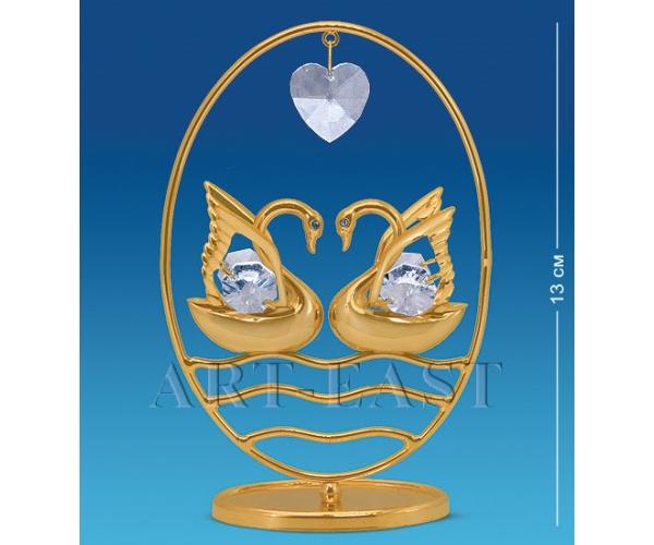Фигурка "Два лебедя на волнах" 9x4,5x13 см., Crystal Temptations, США