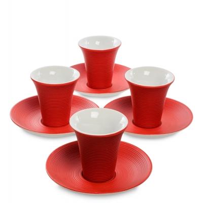 Кофейный сервиз на 4 перс. "Колумбия для двоих" красн 100 мл., фарфор Love Drinks 