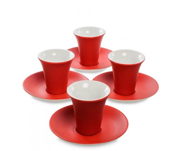 Кофейный сервиз на 4 перс. "Колумбия для двоих" красн 100 мл., фарфор Love Drinks 