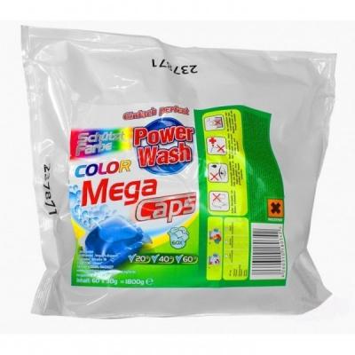 Гель-капсулы для стирки Power Wash Mega Caps Колор 60 шт