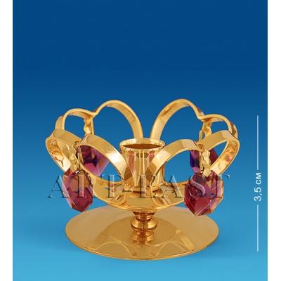 Подсвечник 6x6x3,5 см., с цвет. крист. Crystal Temptations, США