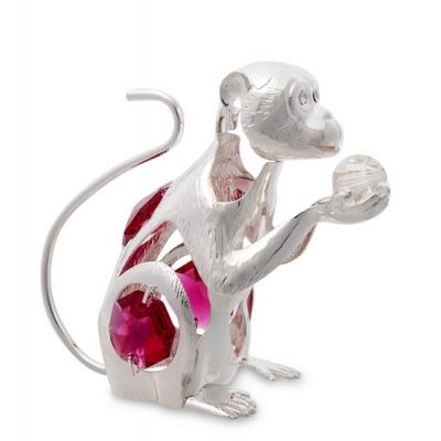 Фигурка "Обезьяна" 7x3,5x6 см., посеребр. с цвет. крист. Crystal Temptations, США
