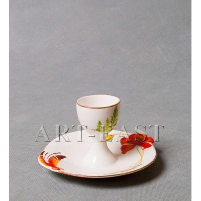 Подставка под яйцо "Маки", 13*11,5*7см., фарфор