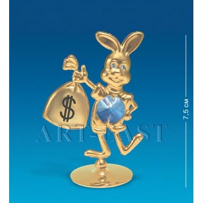 Фигурка "Заяц с мешком денег" 5x3,5x8 см., Crystal Temptations, США