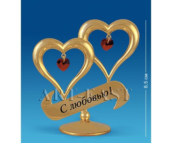 Фигурка "Сердечки с надписью", 8,5x4x8,5 см., Crystal Temptations, США