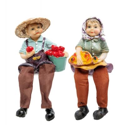 Фигурки "Парочка с клубникой и томатами", 10 см., полистоун