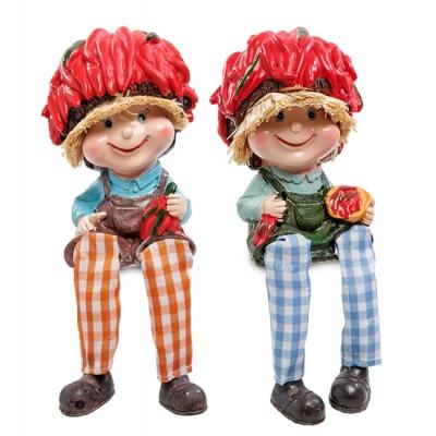 Комплект фигурок 2 шт. "Домовенок с урожаем перца", 13,5 см., MN-136