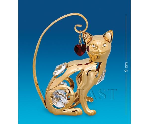 Фигурка "Кошка с сердцем", 6,5x3x9 см., Crystal Temptations, США