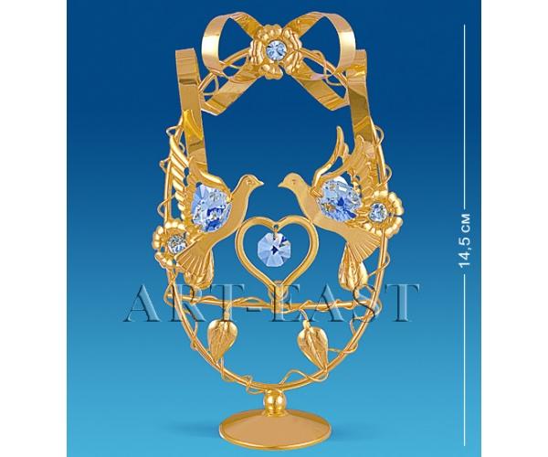 Композиция "Голуби с сердцем в яйце", 9х4х14,5 см., Crystal Temptations, США