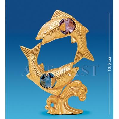 Фигурка "Знак зодиака Рыбы" 7x3,5x10,5 см., с цвет. крист. Crystal Temptations, США