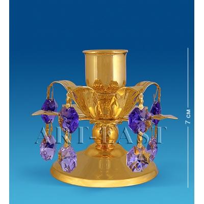 Подсвечник "Цветок" 7x7x7 см., с цвет. крист. Crystal Temptations, США