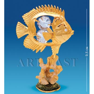 Фигурка на кораллах "Рыбка-Дискус" 6,5x4,5x9,5 см., Crystal Temptations, США