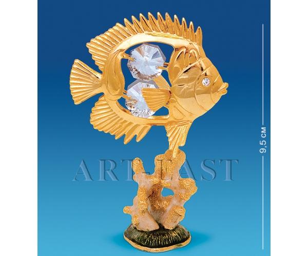 Фигурка на кораллах "Рыбка-Дискус" 6,5x4,5x9,5 см., Crystal Temptations, США