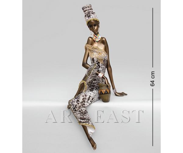 Статуэтка "Африканская леди" 21x32x64 см., полистоун 