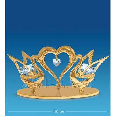 Фигурка "Два лебедя с сердцем" 12,5x5x6 см., Crystal Temptations, США