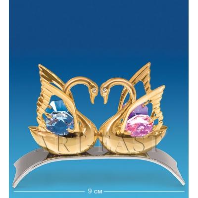 Фигурка "Два лебедя на подставке" 9x4,5x6 см., с цвет. крист. Crystal Temptations, США